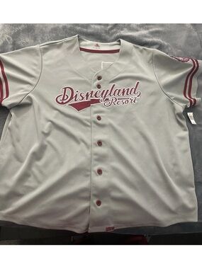 Disneyland Resort Men’s Jersey in Light Gray and Maroon